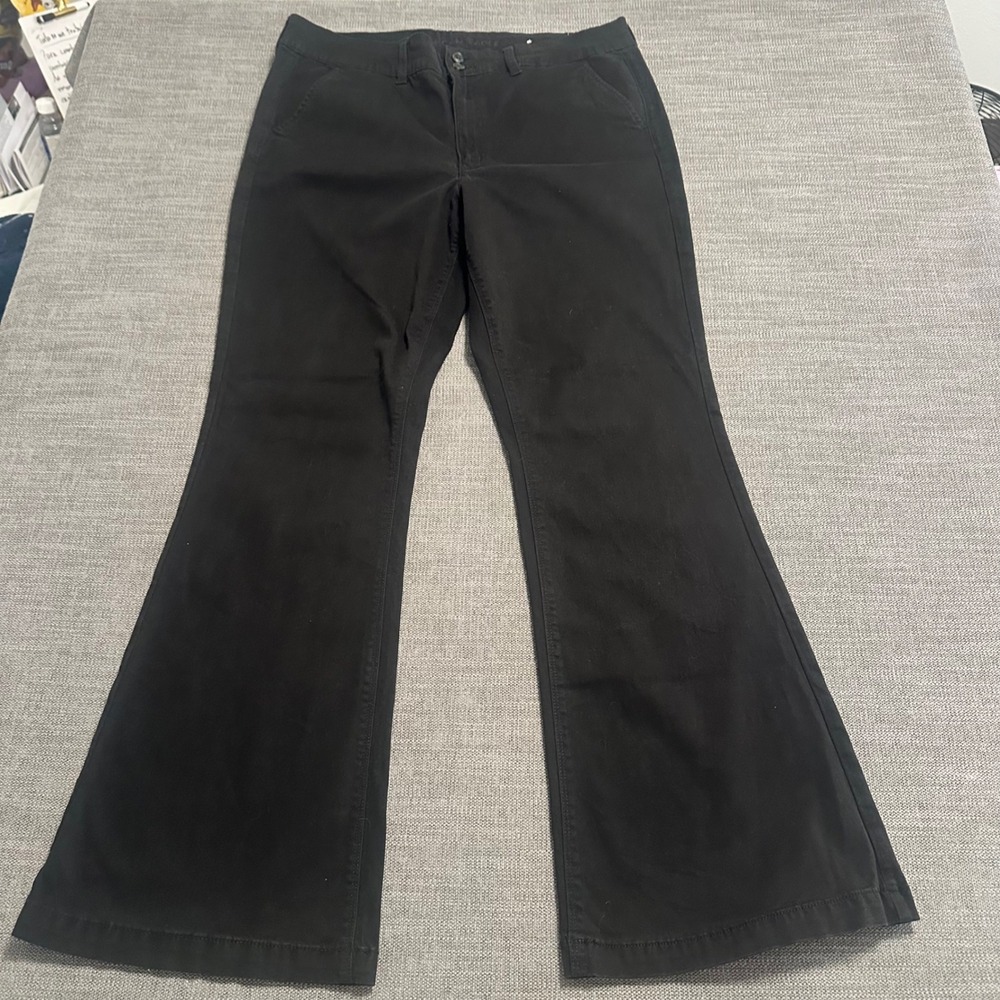 American Eagle Flare Pants Women 18 Long Black  Super Stretch Wide Leg